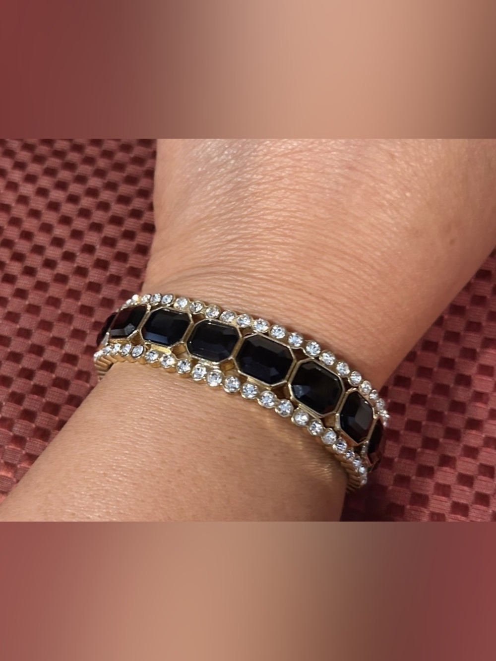 Monet Black and Gold Crystal Bracelet & Earrings Set - Picture 4 of 4